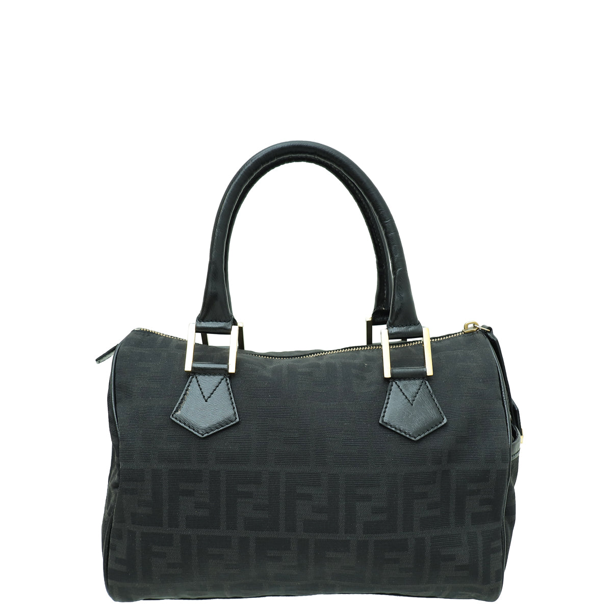 Fendi Black Zucca Boston Small Bag-Fendi-THE CLOSET