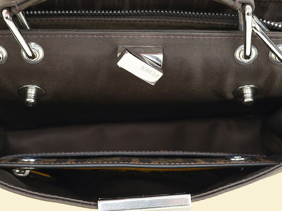 Fendi Ebene Sunflower Mini Peekaboo I SEE U Satchel Bag