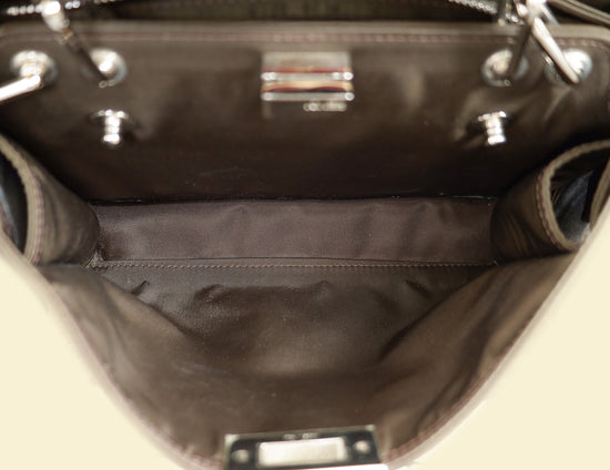 Fendi Ebene Sunflower Mini Peekaboo I SEE U Satchel Bag