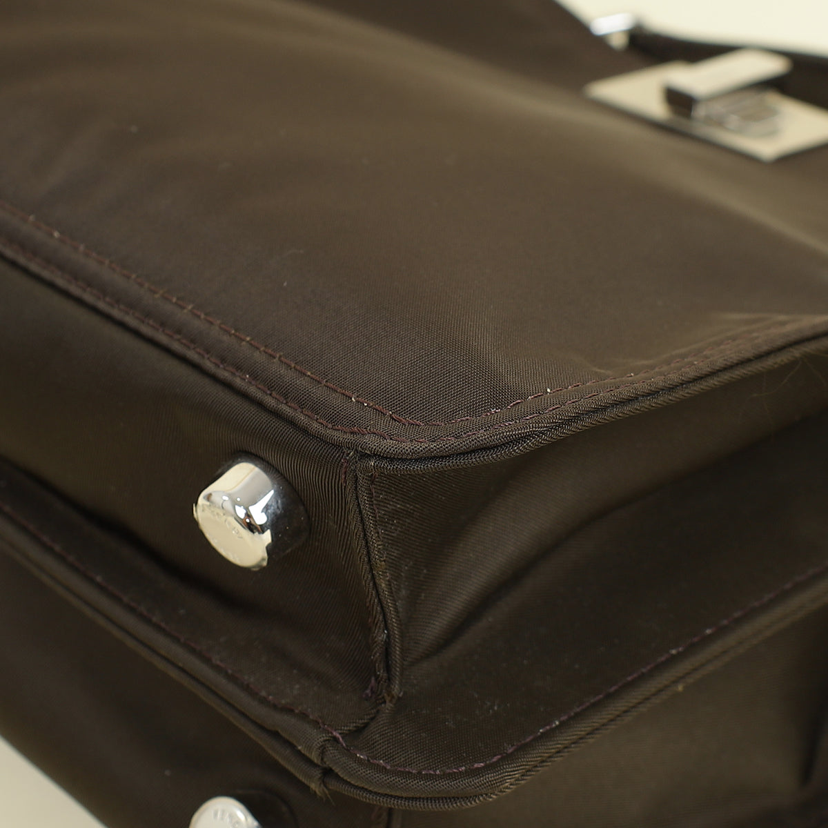 Fendi Ebene Sunflower Mini Peekaboo I SEE U Satchel Bag