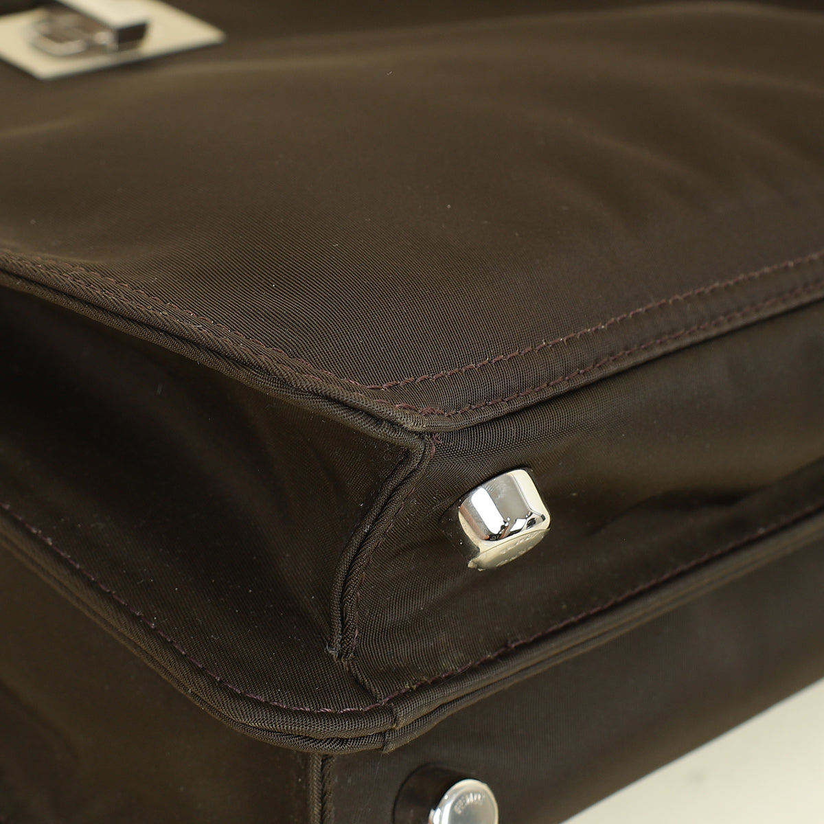 Fendi Ebene Sunflower Mini Peekaboo I SEE U Satchel Bag