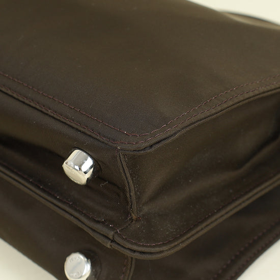 Fendi Ebene Sunflower Mini Peekaboo I SEE U Satchel Bag