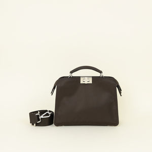 Fendi Ebene Sunflower Mini Peekaboo I See U Satchel Bag