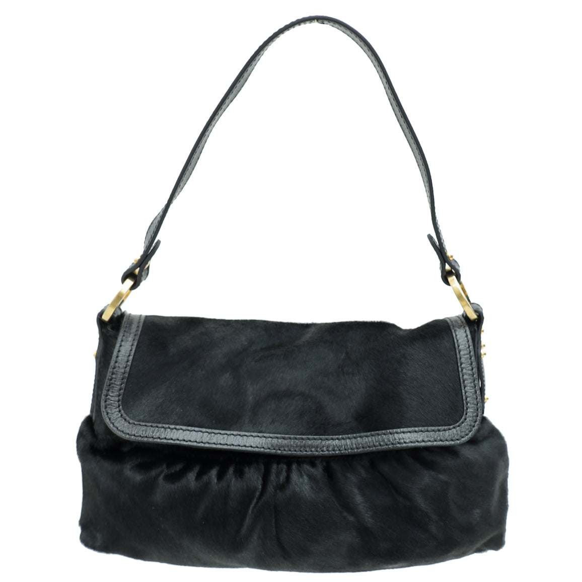 Fendi Black Pony Hair Chef Shoulder Bag-Fendi-THE CLOSET