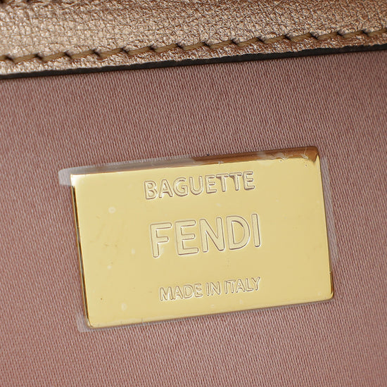 Fendi Rose Poudre Satin Baguette 1997 Bag Sequin Embellished Medium Bag