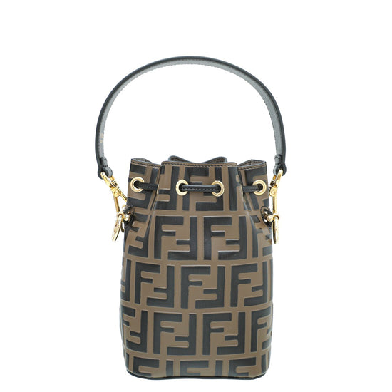 Fendi Bicolor FF Zucca Mon Tresor Mini Bucket Bag