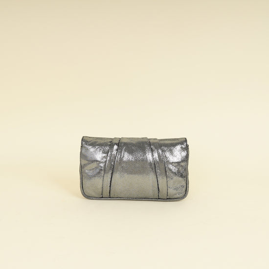 Fendi Metallic Silver Mia Pochette Chain Bag