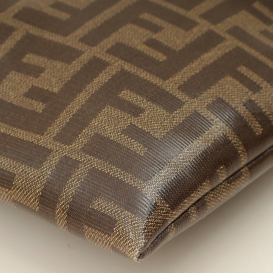 Fendi Brown FF Large Flat Wristlet Pouch-Fendi-THE CLOSET