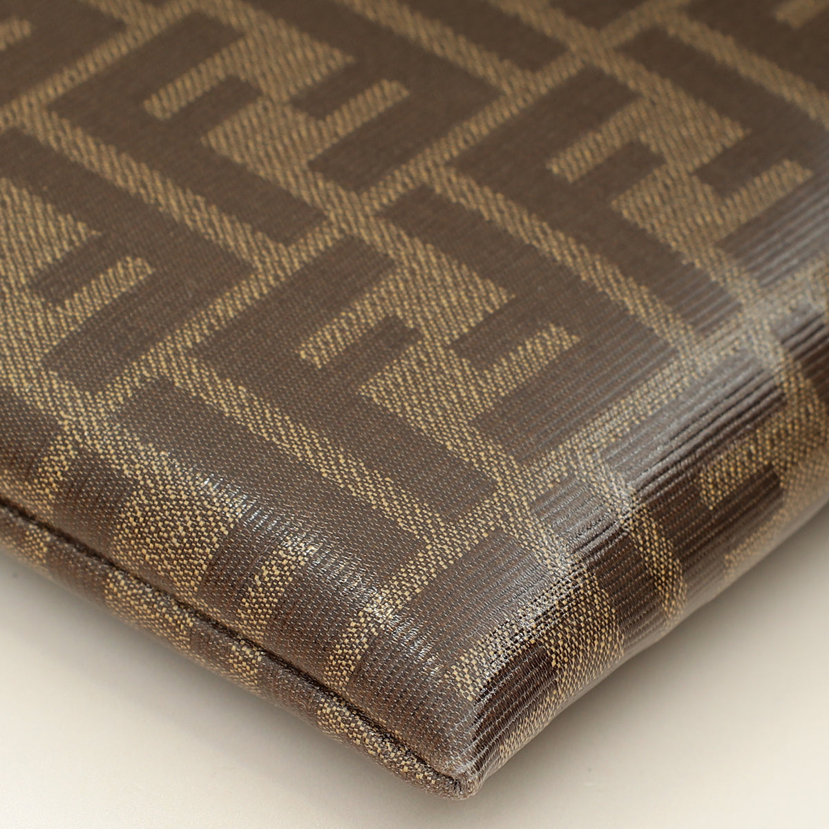 Fendi Brown FF Large Flat Wristlet Pouch-Fendi-THE CLOSET