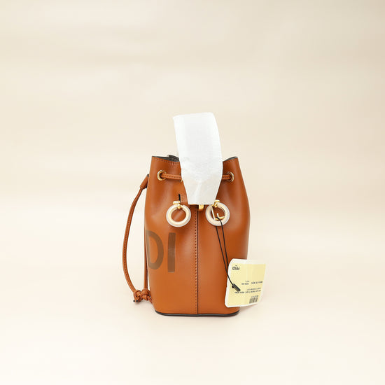 Fendi Brown Logo Mini Leather Mon Tresor Bag-Fendi-THE CLOSET