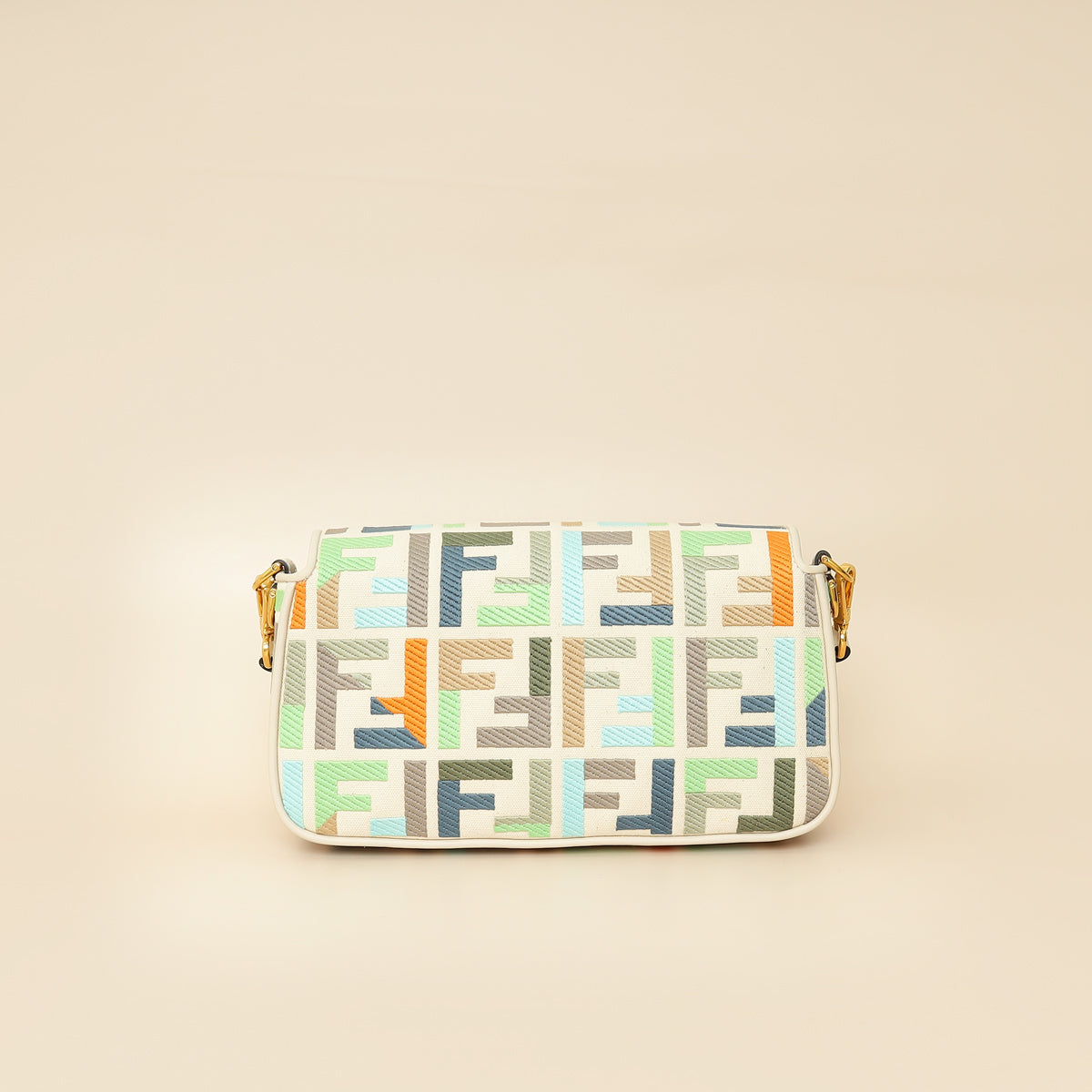 Fendi Multicolor FF Embroidery Baguette Medium Bag-Fendi-THE CLOSET
