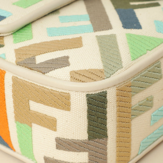 Fendi Multicolor FF Embroidery Baguette Medium Bag-Fendi-THE CLOSET