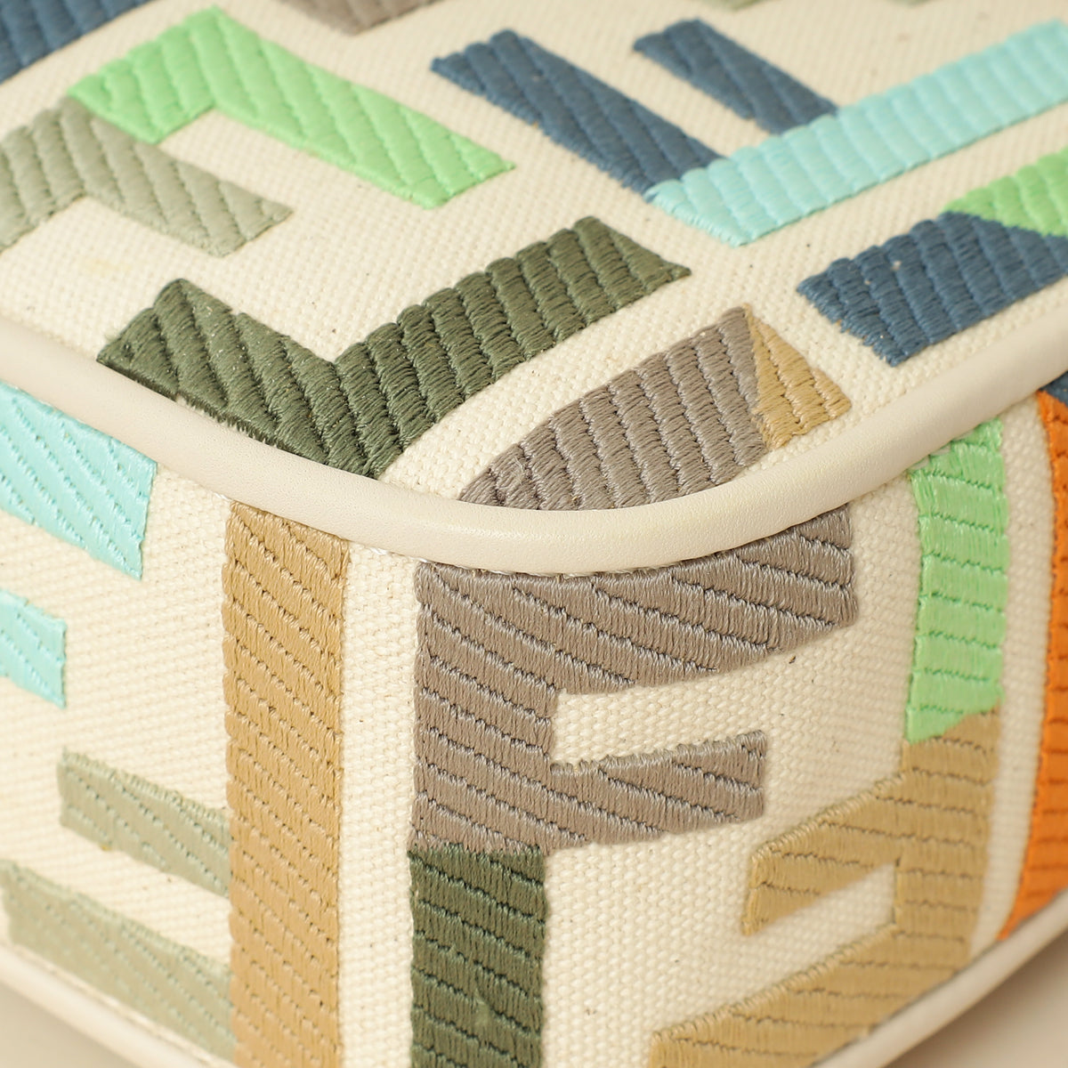 Fendi Multicolor FF Embroidery Baguette Medium Bag-Fendi-THE CLOSET