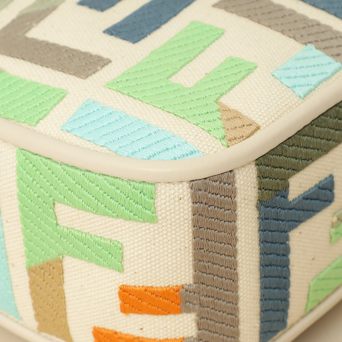 Fendi Multicolor FF Embroidery Baguette Medium Bag-Fendi-THE CLOSET