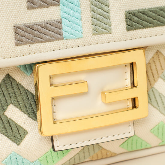 Fendi Multicolor FF Embroidery Baguette Medium Bag-Fendi-THE CLOSET