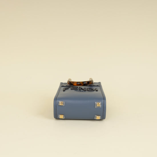 Fendi Dark Blue Mini Sunshine Shopper Bag-Fendi-THE CLOSET