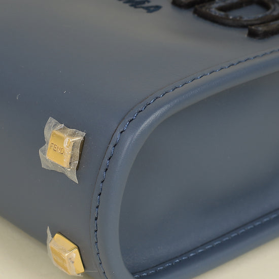 Fendi Dark Blue Mini Sunshine Shopper Bag-Fendi-THE CLOSET