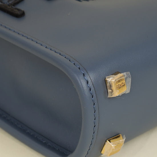 Fendi Dark Blue Mini Sunshine Shopper Bag-Fendi-THE CLOSET