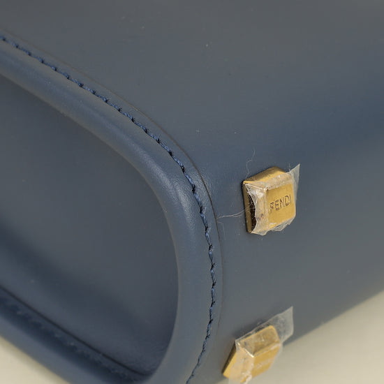 Fendi Dark Blue Mini Sunshine Shopper Bag-Fendi-THE CLOSET