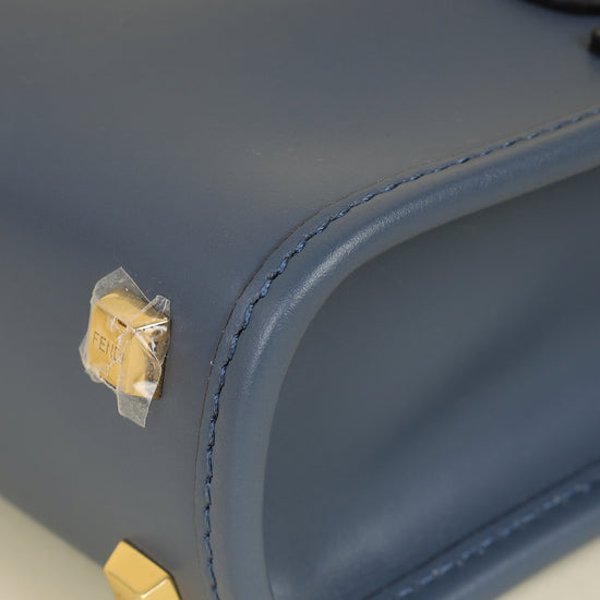 Fendi Dark Blue Mini Sunshine Shopper Bag-Fendi-THE CLOSET