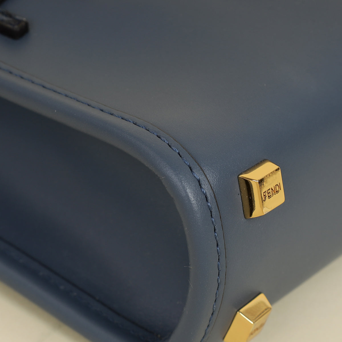 Fendi Dark Blue Mini Sunshine Shopper Bag-Fendi-THE CLOSET