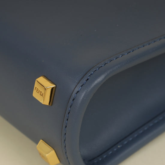 Fendi Dark Blue Mini Sunshine Shopper Bag-Fendi-THE CLOSET