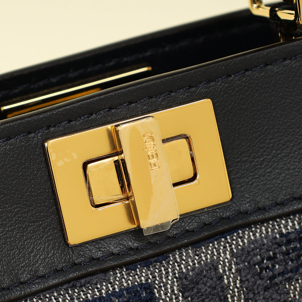 Fendi Navy Nano Peekaboo Bag