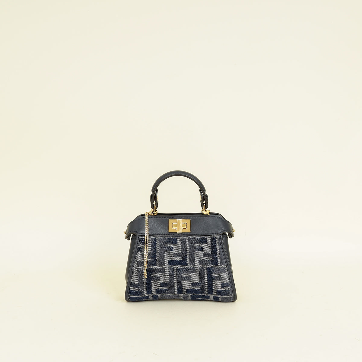 Fendi Navy Nano Peekaboo Bag