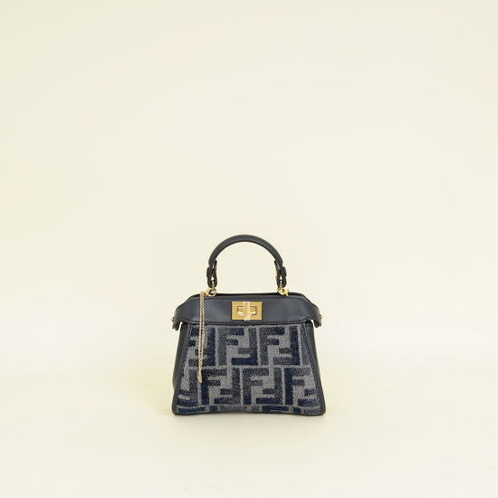 Fendi Navy Nano Peekaboo Bag