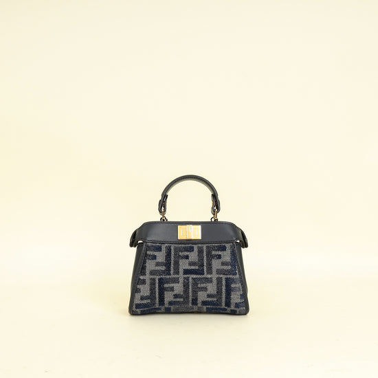 Fendi Navy Nano Peekaboo Bag