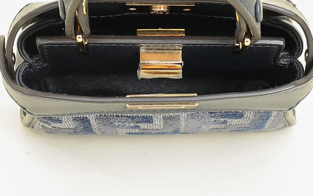 Fendi Navy Nano Peekaboo Bag