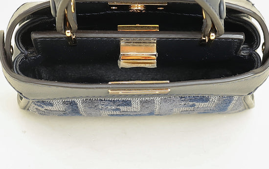 Fendi Navy Nano Peekaboo Bag