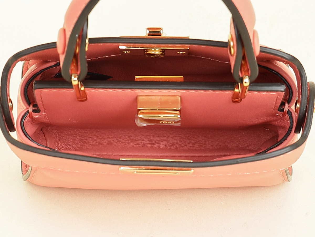 Fendi Rose Peach Nano Peekaboo Bag