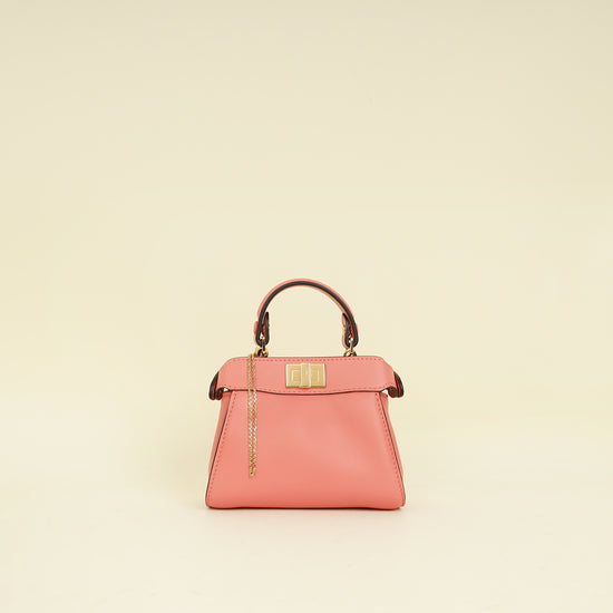 Fendi Rose Peach Nano Peekaboo Bag