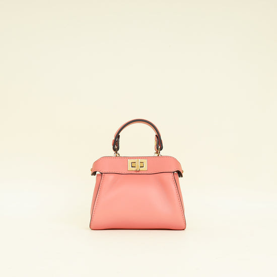 Fendi Rose Peach Nano Peekaboo Bag