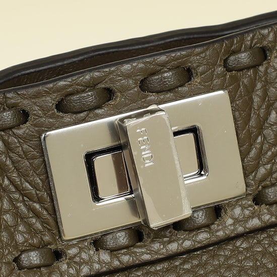 Fendi Dark Olive Selleria Petite Peekaboo ISeeU Bag