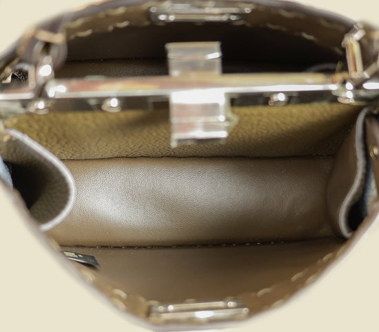 Fendi Dark Olive Selleria Petite Peekaboo ISeeU Bag