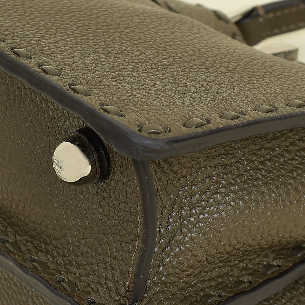 Fendi Dark Olive Selleria Petite Peekaboo ISeeU Bag