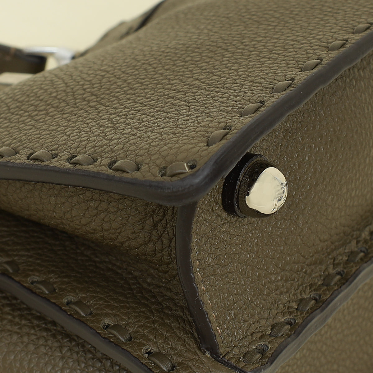 Fendi Dark Olive Selleria Petite Peekaboo ISeeU Bag