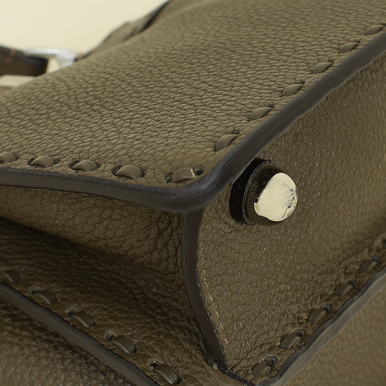 Fendi Dark Olive Selleria Petite Peekaboo ISeeU Bag