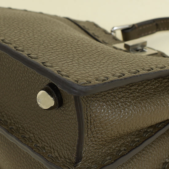 Fendi Dark Olive Selleria Petite Peekaboo ISeeU Bag