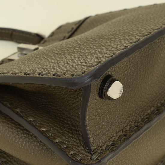 Fendi Dark Olive Selleria Petite Peekaboo ISeeU Bag