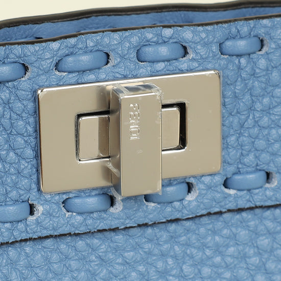 Fendi Blue Selleria Peekaboo ISeeU Petite Bag