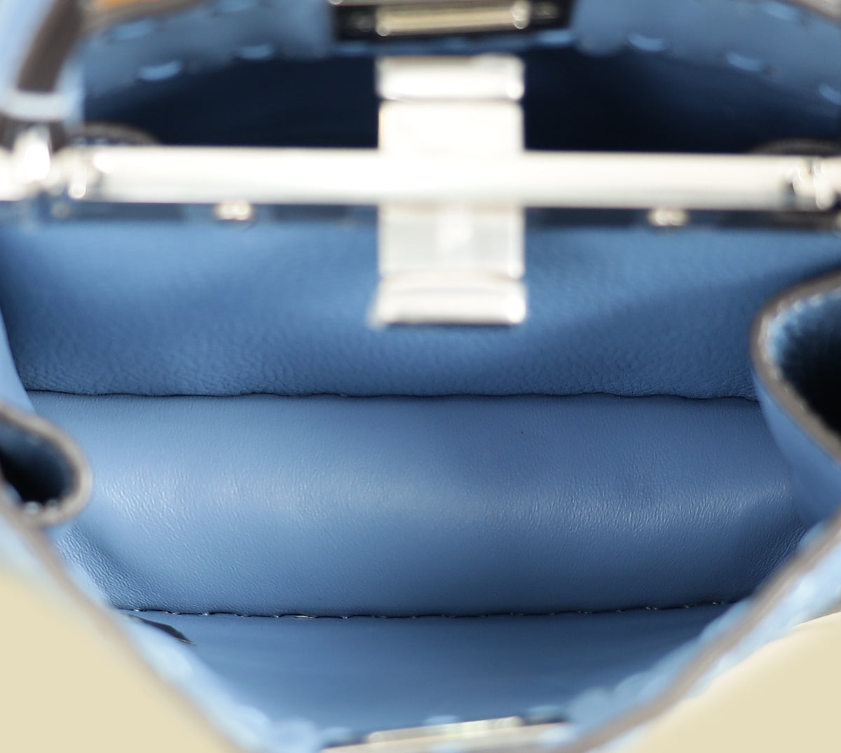 Fendi Blue Selleria Peekaboo ISeeU Petite Bag