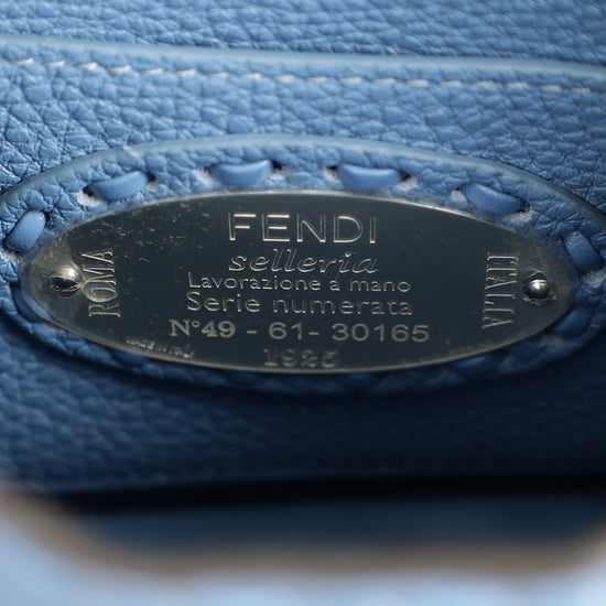 Fendi Blue Selleria Peekaboo ISeeU Petite Bag