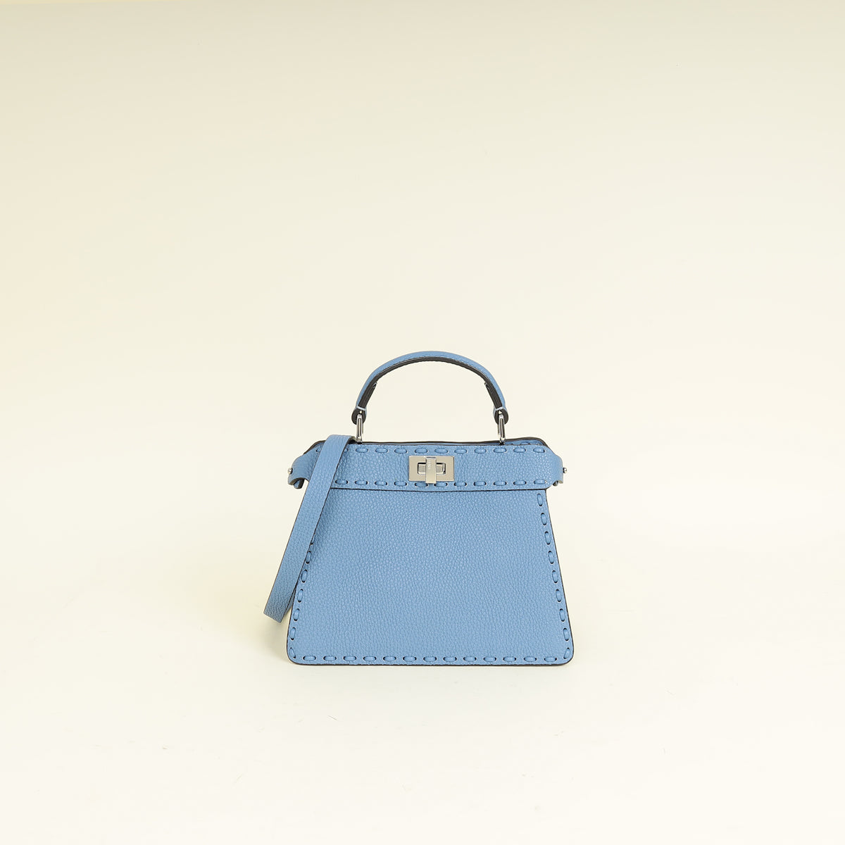 Fendi Blue Selleria Peekaboo ISeeU Petite Bag