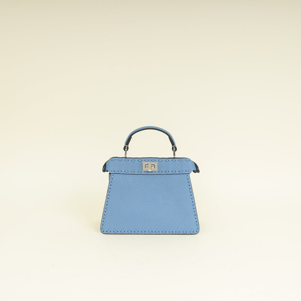 Fendi Blue Selleria Peekaboo ISeeU Petite Bag