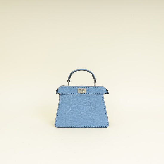 Fendi Blue Selleria Peekaboo ISeeU Petite Bag
