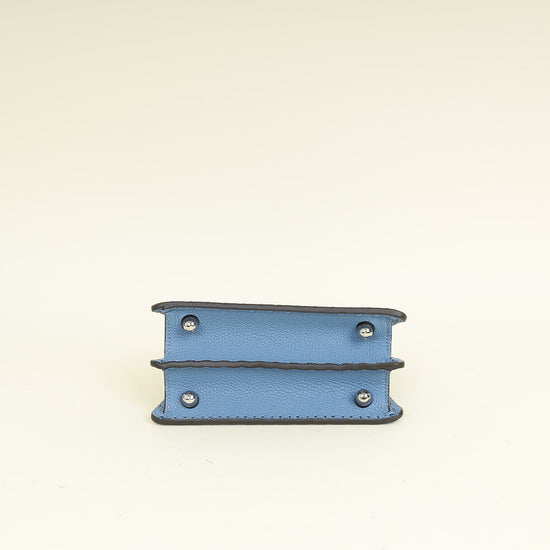 Fendi Blue Selleria Peekaboo ISeeU Petite Bag