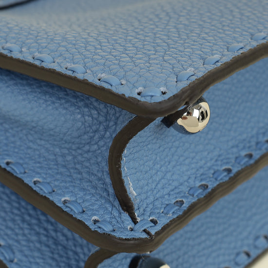 Fendi Blue Selleria Peekaboo ISeeU Petite Bag